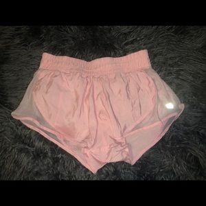 Pink running shorts